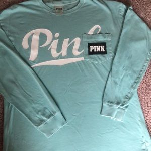 PINK! Baby blue long sleeve